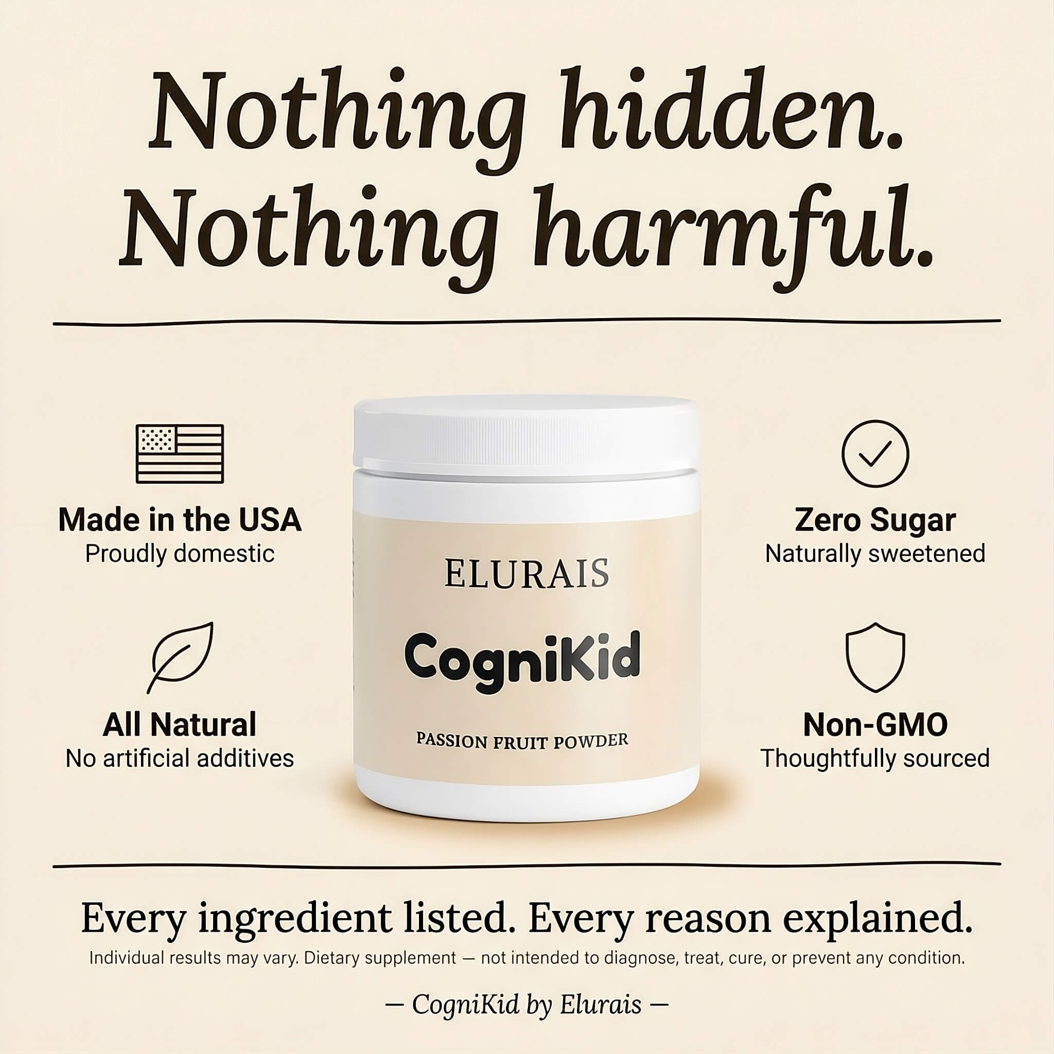 CogniKid passion fruit drink in glass